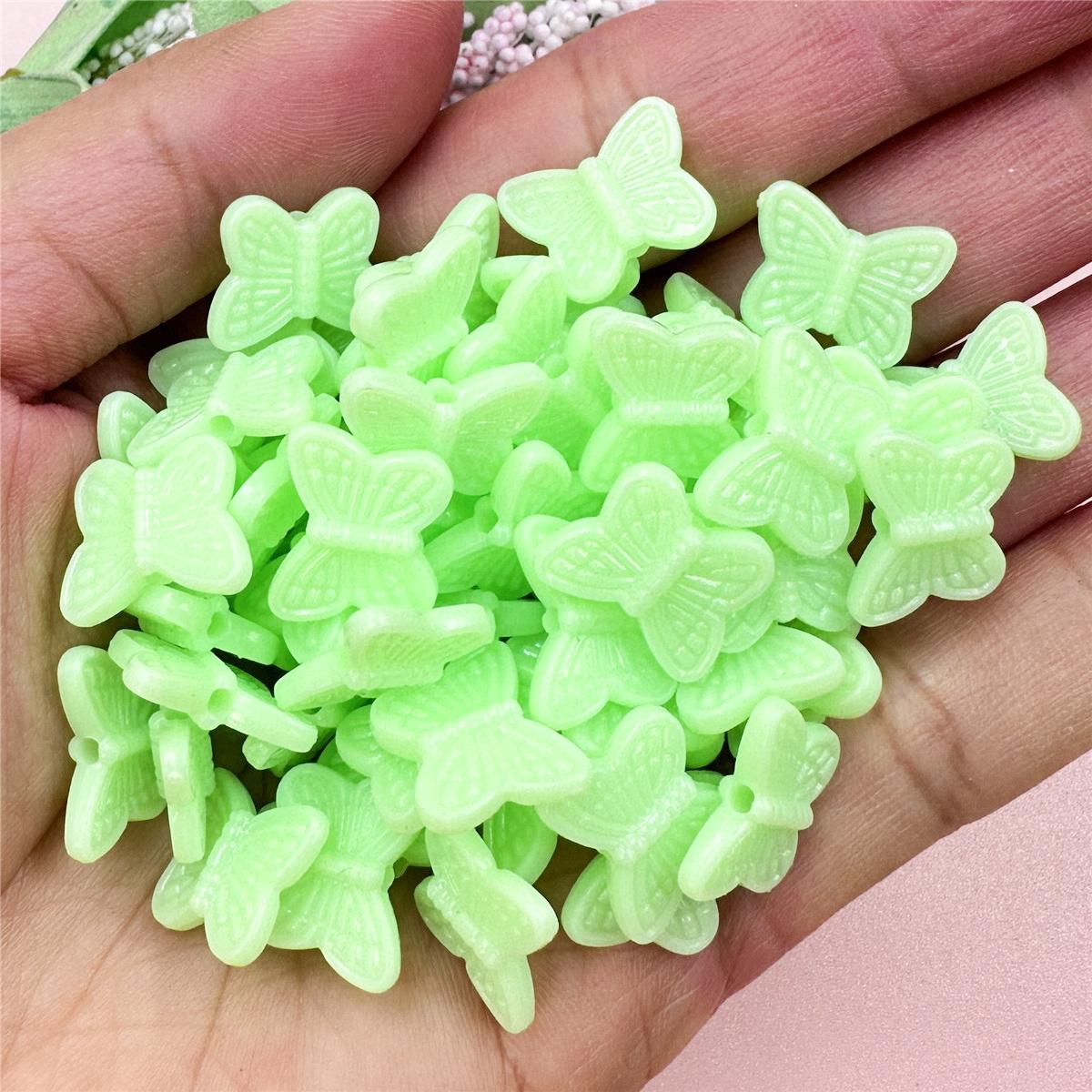 

100 шт. модные 10,8*12,4 мм акриловые свободные бусины ювелирные аксессуары DIY бабочка браслеты серьги изготовление ювелирных изделий ожерелье зелёный