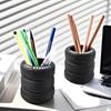 Tire Shape Multifunctional Desktop Organizers for Pens Office Supplies With Rubberized Materials