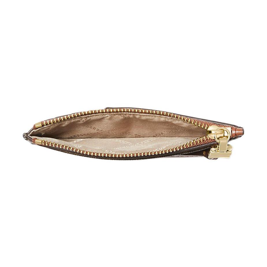 Michael Kors MK Empire Logo Coated Canvas Card Holder Small Women Card Holder Brown 32H3G8ED1B-227