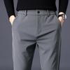 Men's New Versatile Simple Korean Style Slim Fit Straight-Leg Semi-Elastic Waist Trousers