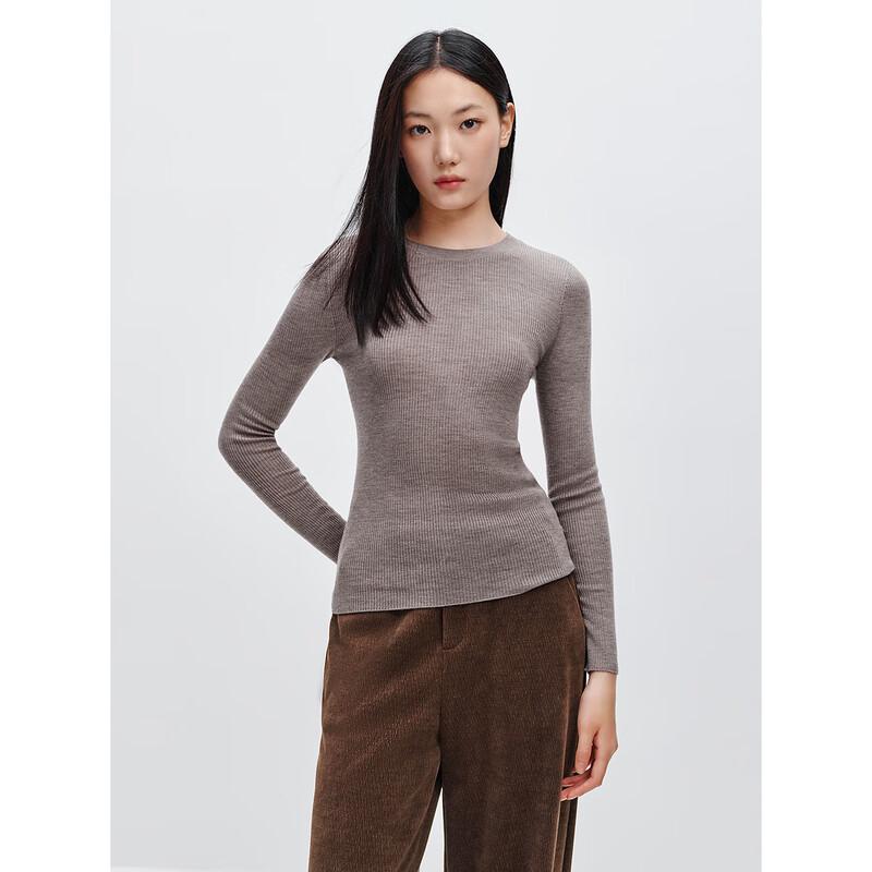 

Женский бесшовный трикотажный базовый топ с круглым вырезом PEACEBIRD S