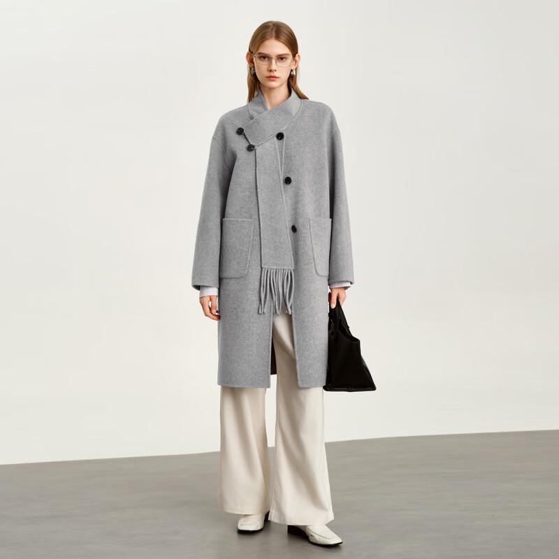 Elva' Island Women's Fashion Double-Faced Wool Coat
