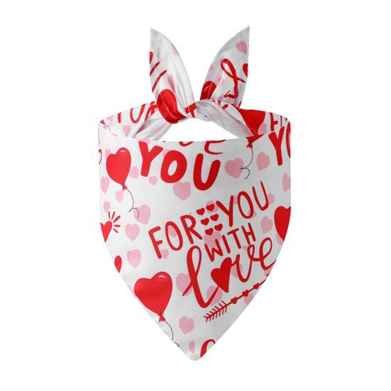 Pet Saliva Wipes Adjustable Strap Exquisite Heart Pattern Pet Cleaning Cloth Pet Valentine Day Party Birthday