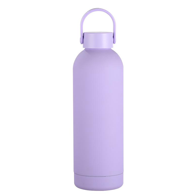 350/500/750/1000ml Macaron Color Cola Shape Insulated Bottle, 304 Stainless Steel Vacuum Flask, Portable Handle Water Bottle