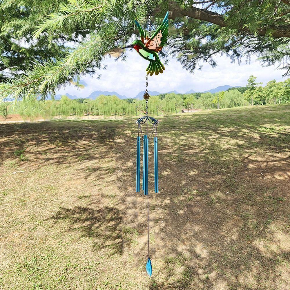 Metal Hummingbird Wind Chime Creative Hanging Decoration Blessing Bell Pendant  Gift