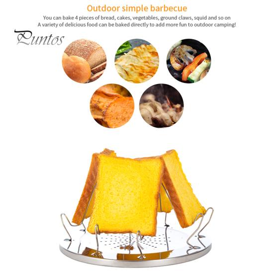 Stojan na toustovač z nerezové oceli, toustovač na 4 krajíce chleba, piknik, turistika, přenosný stojan, toustovač