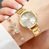 6PCS/Set Women's Simplified Luxury Watch Fashion Small Dial Stainless Steel Quartz Watch Diamond Set Butterfly Jewelry Set