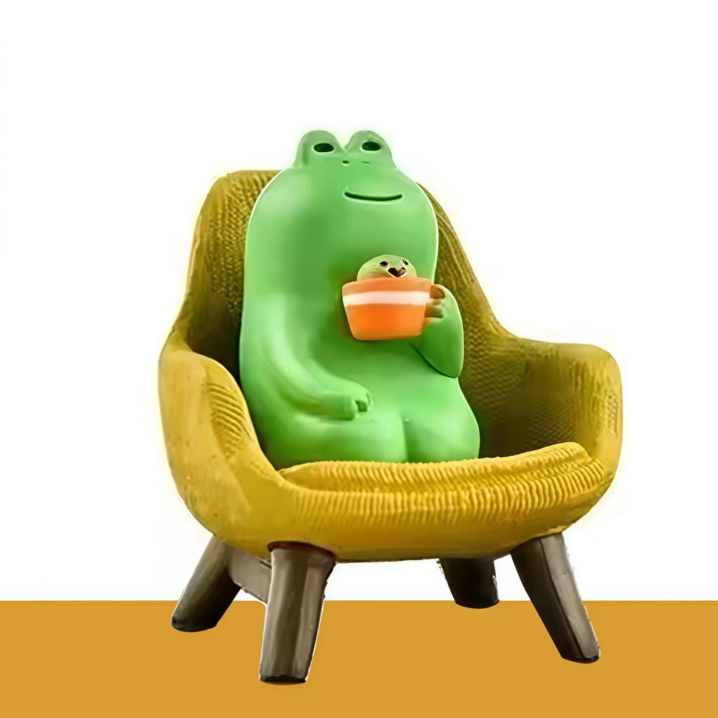 Home Decorations Cute Frog Rocking Chair Miniature Frog Figurines Animal Cat Ornaments for Japanese ZAKKA Frog Figurines