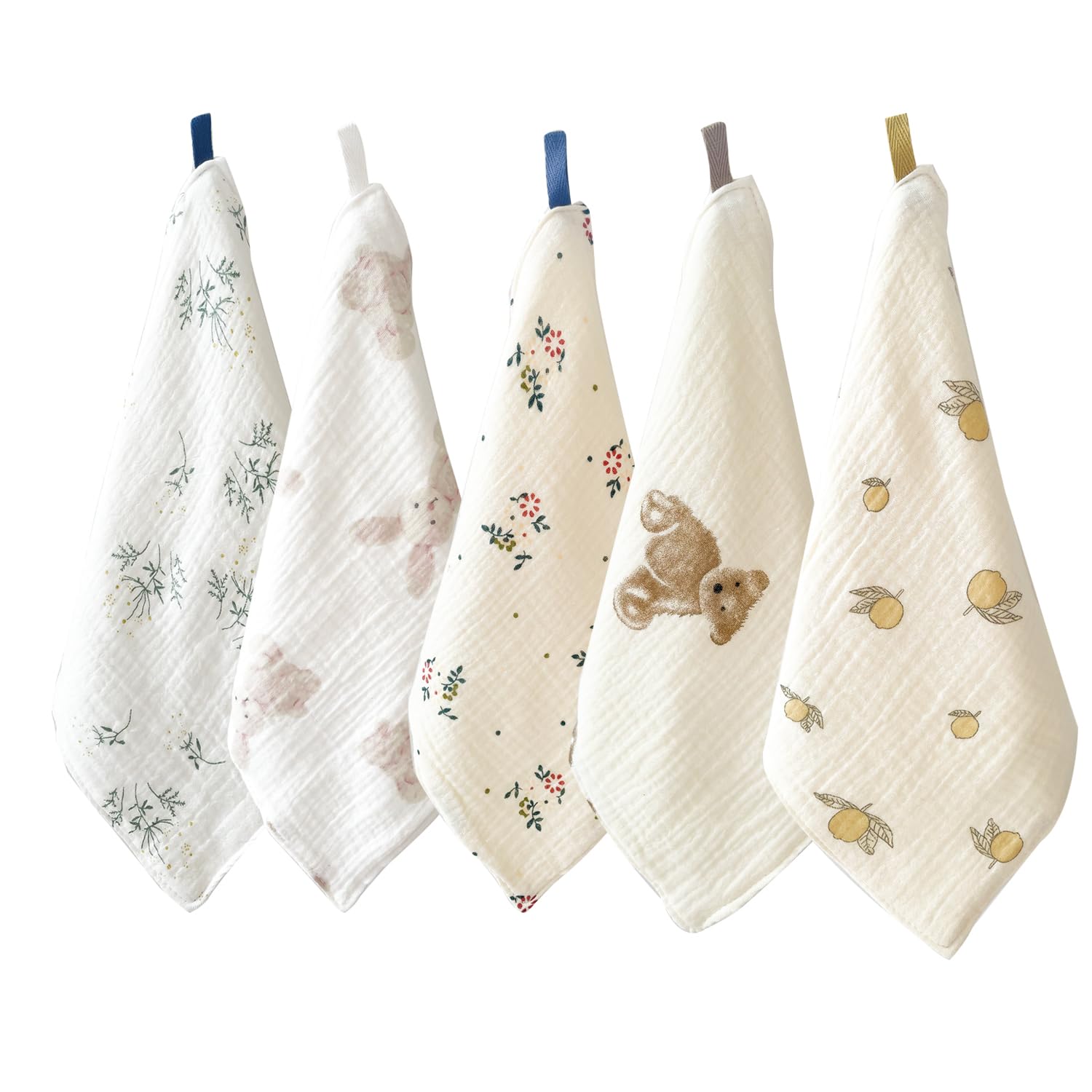 

Baby Gauze Loop Set of Baby Drool Baby Gift Handkerchiefs, Pattern, 25x25cm, 5, Towels, Wipes, 100% Cotton, 6-Ply Gauze, Newborn, Girl, Boy, Nursery, бежевый