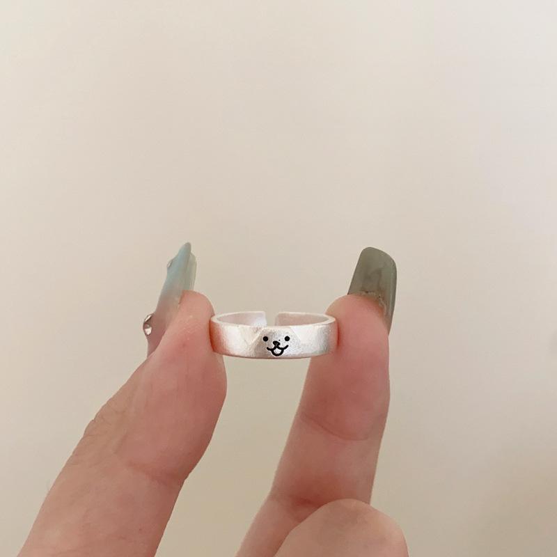 

Cute Animal Dog Cat Rings for Women Men Simple Design Adjustable Couple Rings Lovers Girlfriend Wedding Jewelry Gift