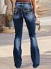 ATC50222 Damen Retro Bestickte Gerade Geschnittene Po-Hebende Jeans