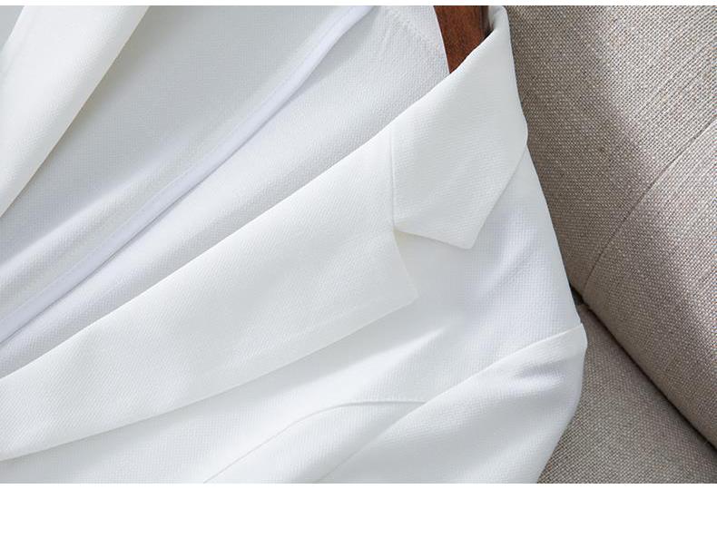 White Korean Slim-Fit Women's Blazer - Spring/Summer 2025