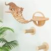 Cat Tree Pet Climbing Frame Wall Mounted Cat Nest Sisal Cat Scratching Post Clouds Jumping Platform Eco-friendly Wooden