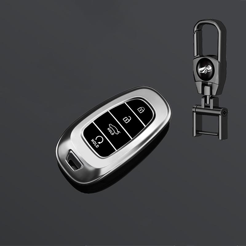 Tpu Car Key Holder Case Cover For Hyundai Tucson Solaris Sonata Hybrid Nexo Nx4 Santafe Dn8 4 Buttons Accessories