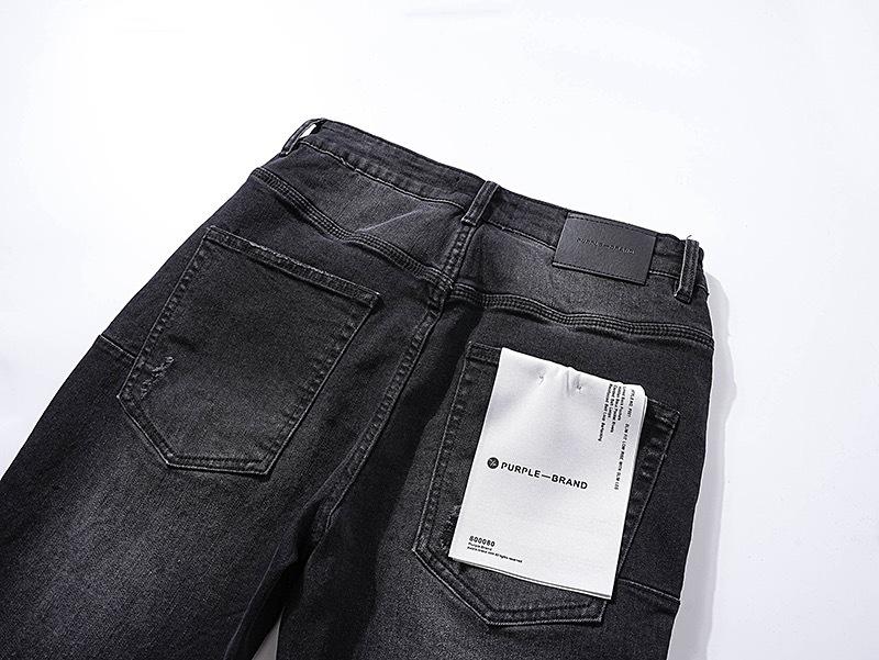 European and American Purple Slim Men's Trendy Light Luxury Elastic Jeans