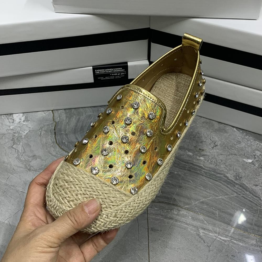 Modische Damen Loafer Übergröße Lässige Flache Mules Strass Damen Schuhe Designer Damen Schuhe Rutschfest Sommer Flache Schuhe
