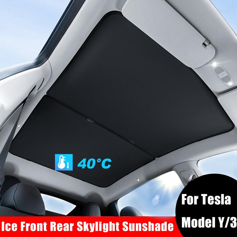 Parasole Per Tesla Model 3 Tetto Apribile Highland Modello 2025 Model Y 2020-25 Panno Ghiacciato Fibbia Parasole Vetro Anteriore Posteriore Accessorio Tetto