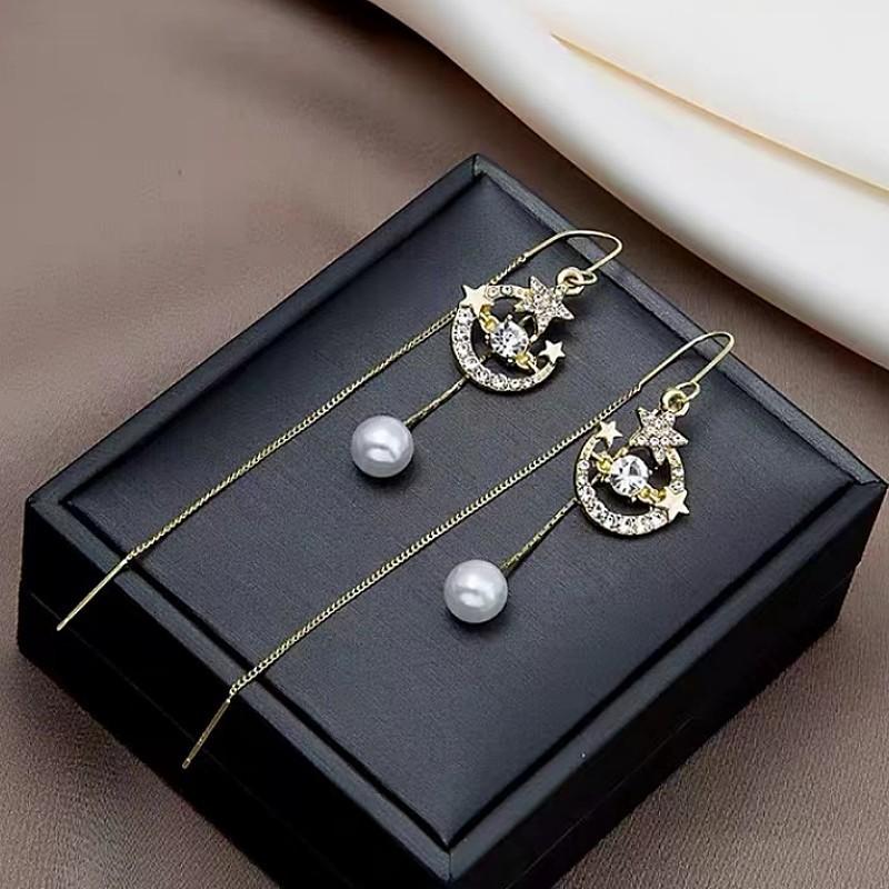 Simple Temperament Light Luxury Anti-lost Earrings Women's Fashion High Sense Tassel Versatile Super Fairy Personalized Earrings