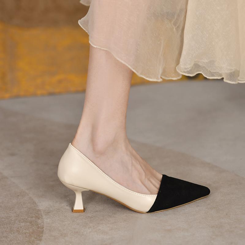 Fashion Quality Women's Pumps 2025 Spring Mix Color Female Shoes Shallow Slip-on Pumps Sexy Pointed High Heel Hot Sale Office Lady Shoes