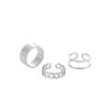 Chic INS Style Pearl Earrings & Geometric Pendant Necklace Bracelet Ring Set