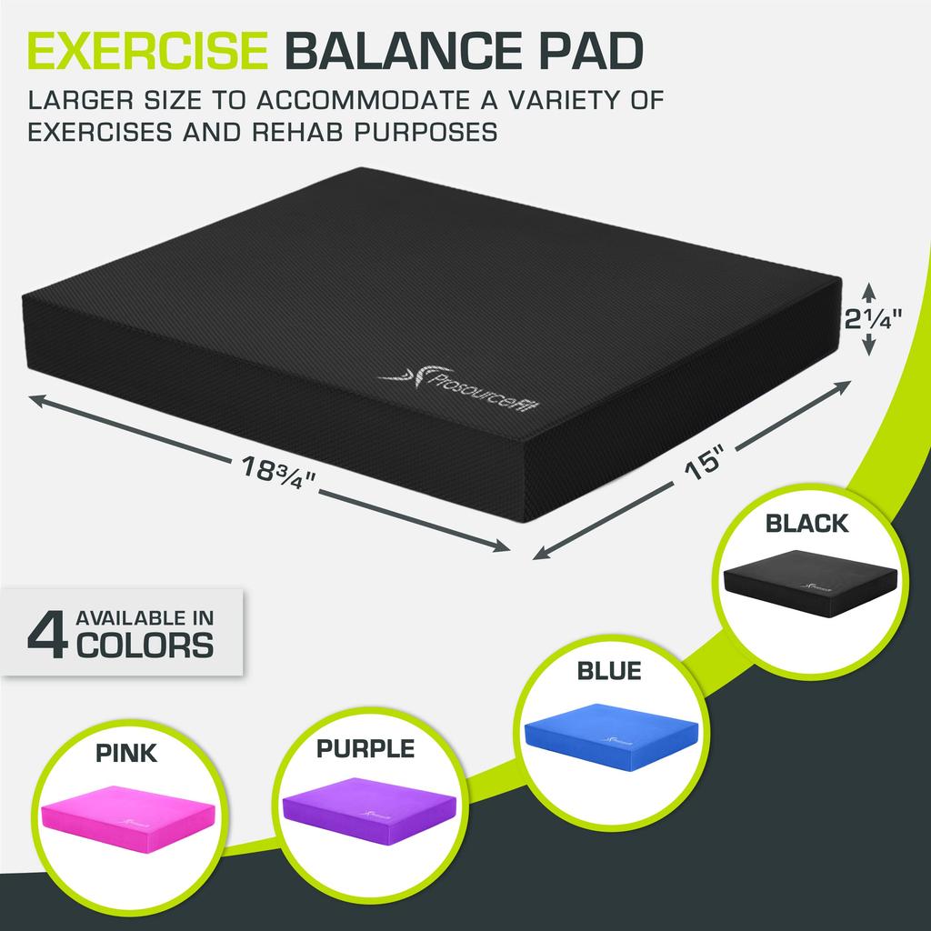 Prosource Fit Large Balance Pad TPE Foam Exercise Mat for Balance Core Exercise Therapy 38x48cm/15x19inch Training, Rehabilitation, Training,
