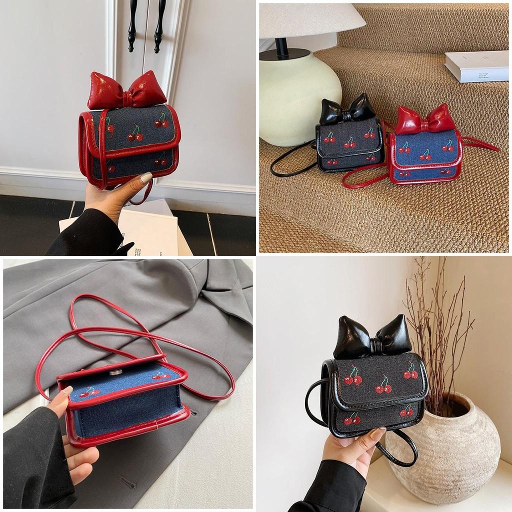 Girl Summer Mini Pu Wallet With Embroidered Fruit Pattern For Daily Use