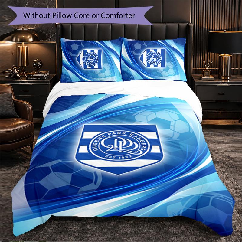 Queens Park Rangers Football Set Biancheria da Letto 3 Pezzi Morbido Copripiumino con Federe Set Decorazione Camera da Letto per la Casa