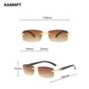 Rimless Rectangle Sunglasses  New in Vintage Gradient Ocean Lenses Shades Trendy Brand Designer Fashion Sun Glasses
