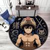 Classic Japanese-style Cartoon Demon Slayer Round Rug, Home Soft Decorative Anti-slip Yoga Mat and Chair Mat, Outdoor Floor Mat Carpet K5