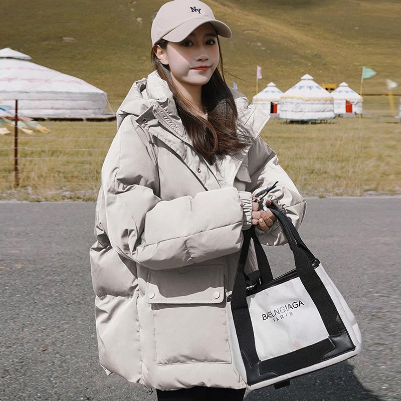 Winter new loose and thin Korean version cotton-padded clothes, small down cotton-padded clothes, short hooded jacket