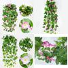 Lifelike Hanging Basket Artificial Flower Morning Glory Vine For Stunning Home Wall Decor