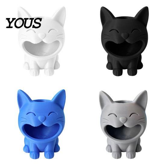3D Printed Pen Cup Cat Shaped Candy Bowl, Cute Storage Container, Desktop Desk Organizer Holder, Versatile for Pencils Jewelry Hair Ties