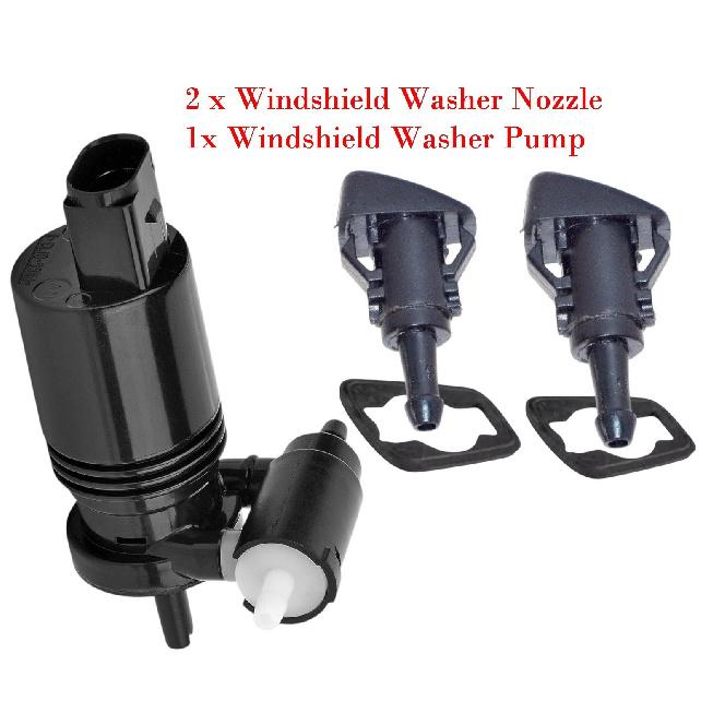 Set of 3 Windshield Washer Pump & Nozzles For Aspen 2007-2009 Durango 2004-2009