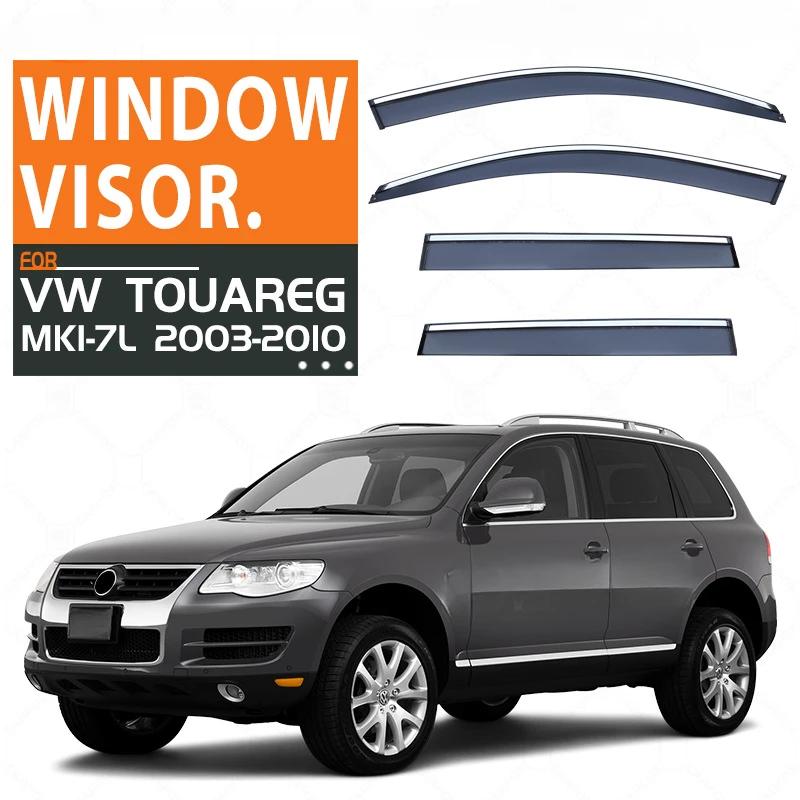 Rainwear Window Sun Visor Sun Rain Smoke For VW Touareg MK1 MK2 MK3 Window Visor Accessories Chrome Trim Bright Strip Shelters
