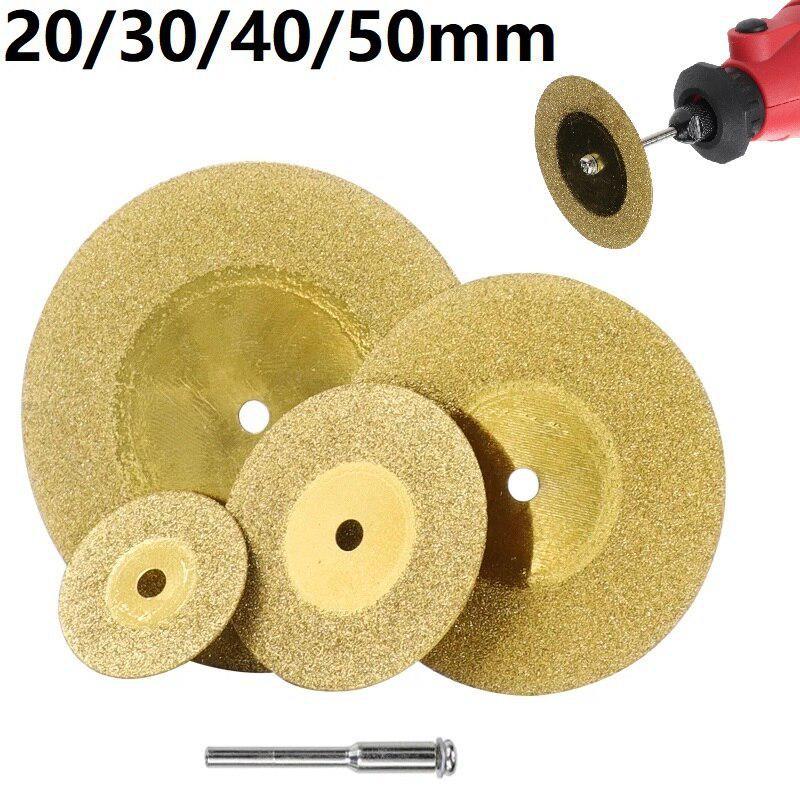 5pcs/set 20/30/40/50mm  Diamond Cutting Disc For Rotary Tools TiN Coated Circular Saw Blade For Cutting Gemstone Glass Ceramic