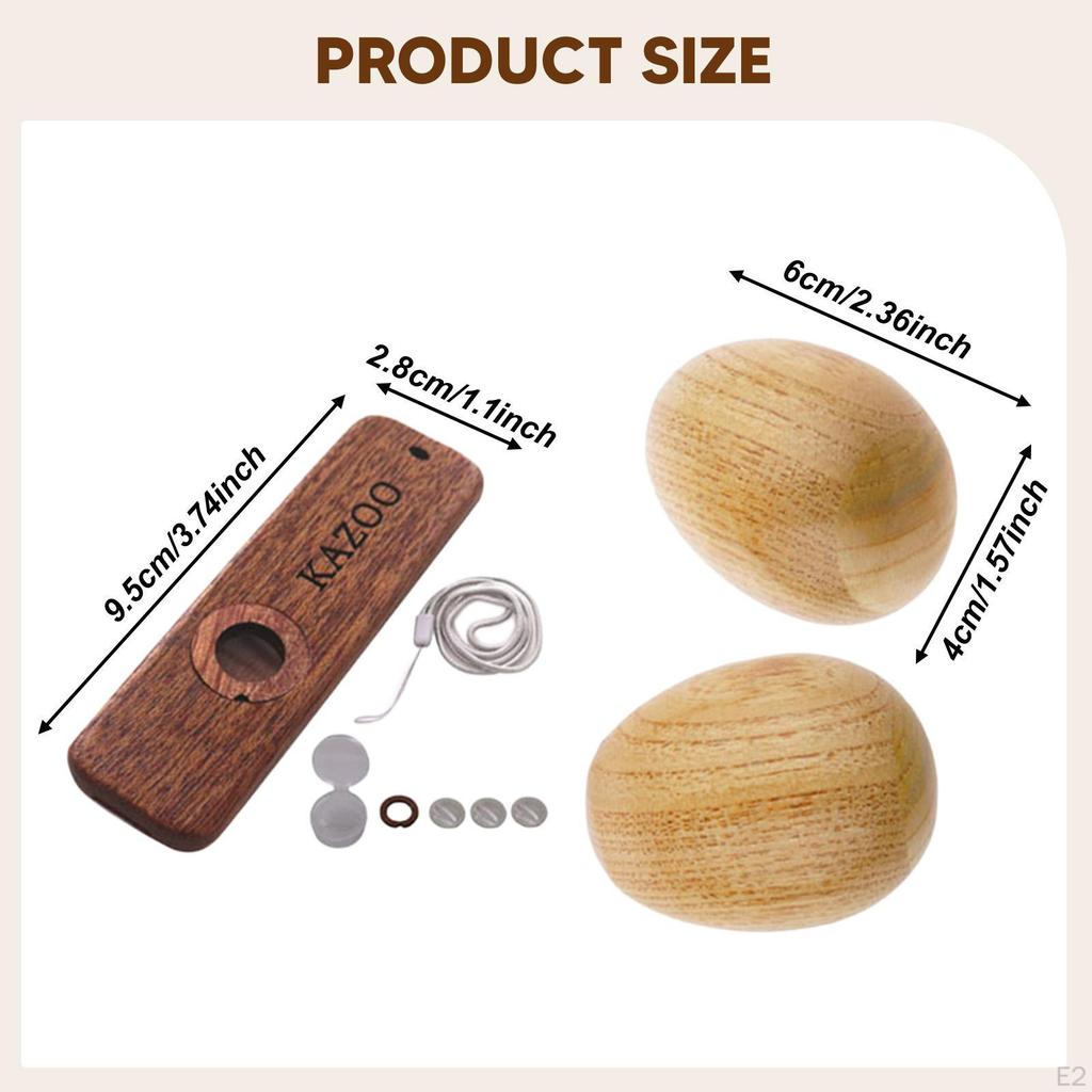 Wooden Kazoo Music Toy Wood Egg Shakers for Party Classroom Professional Unique Gift Portable Good