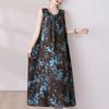 Letní dlouhé šaty plus size pro ženy oblečení elegantní bez rukávů volné ležérní šaty