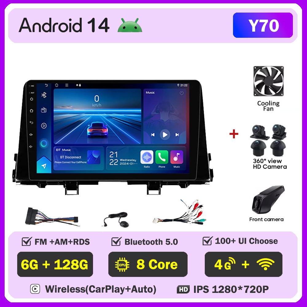 Car Video Player For KIA Morning 3 Picanto 2017-2020 Carplay Android 14 Auto Radio Intelligent System GPS Navigation 5G Wifi