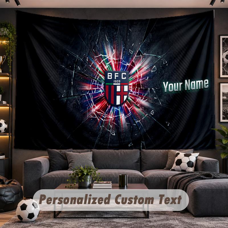 Bologna FC Personalized Tapestry Support Custom Name, Wall Art Home Decoration
