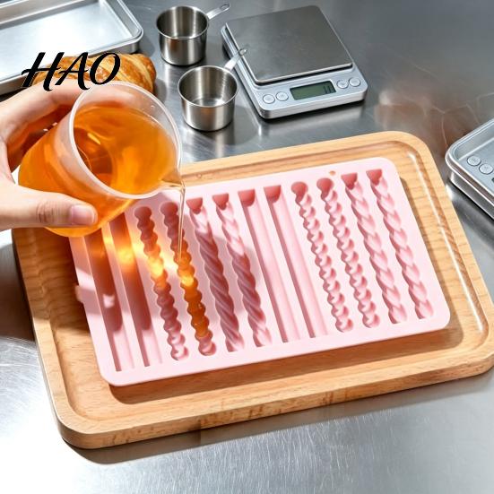 Crafting Tools for Handmade Gifts Silicone Twist Pretzel Mold, 12 Cavity Cake Chocolate Rod Candy Baking Tray, Durable Kitchenware Homemade