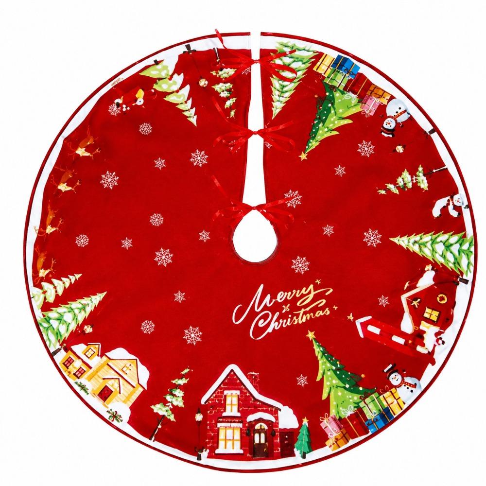 Snowman Christmas Tree Mat Snowflake Christmas Decorations Sweet Tree Base Blanket Winter