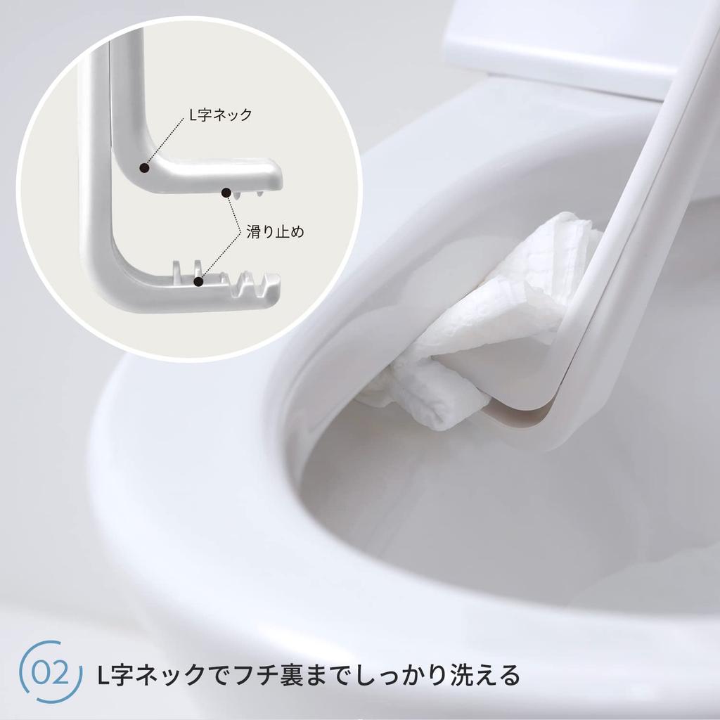 Marna Antibacterial Toilet Cleaner Flushable Toilet Brush Sheet Toilet Cleaning Brush W642W (White) (Disposable Replacement/Hygienic)