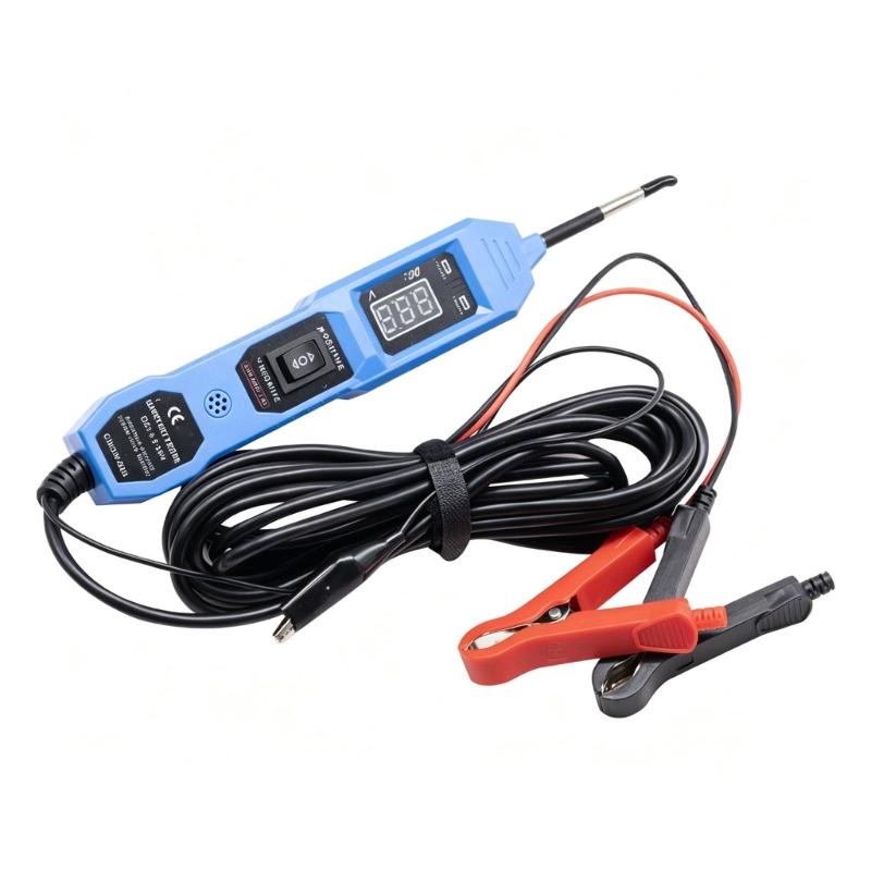 Car Electrical Tester Pen with Digital Readout, Automotive Circuit Test Pen for Signal and Power Checks, Extended Cable Design for Garage Wiring Work