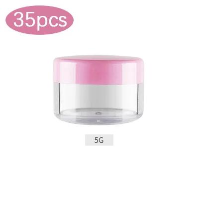 3/5/10/15/20g Cosmetic Jars 20/35pcs Black Small Plastic Makeup Pot Jar Pink Refillable Transparent Sample Bottles for Lip Blam
