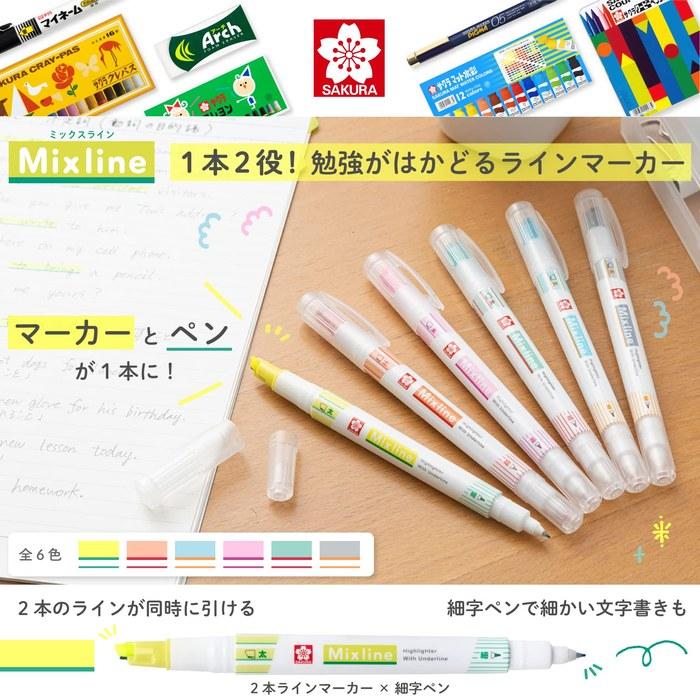 Sakura Craypas Fluorescent Pen Mixline Blue Green 10-Count VUK-T#28(10)