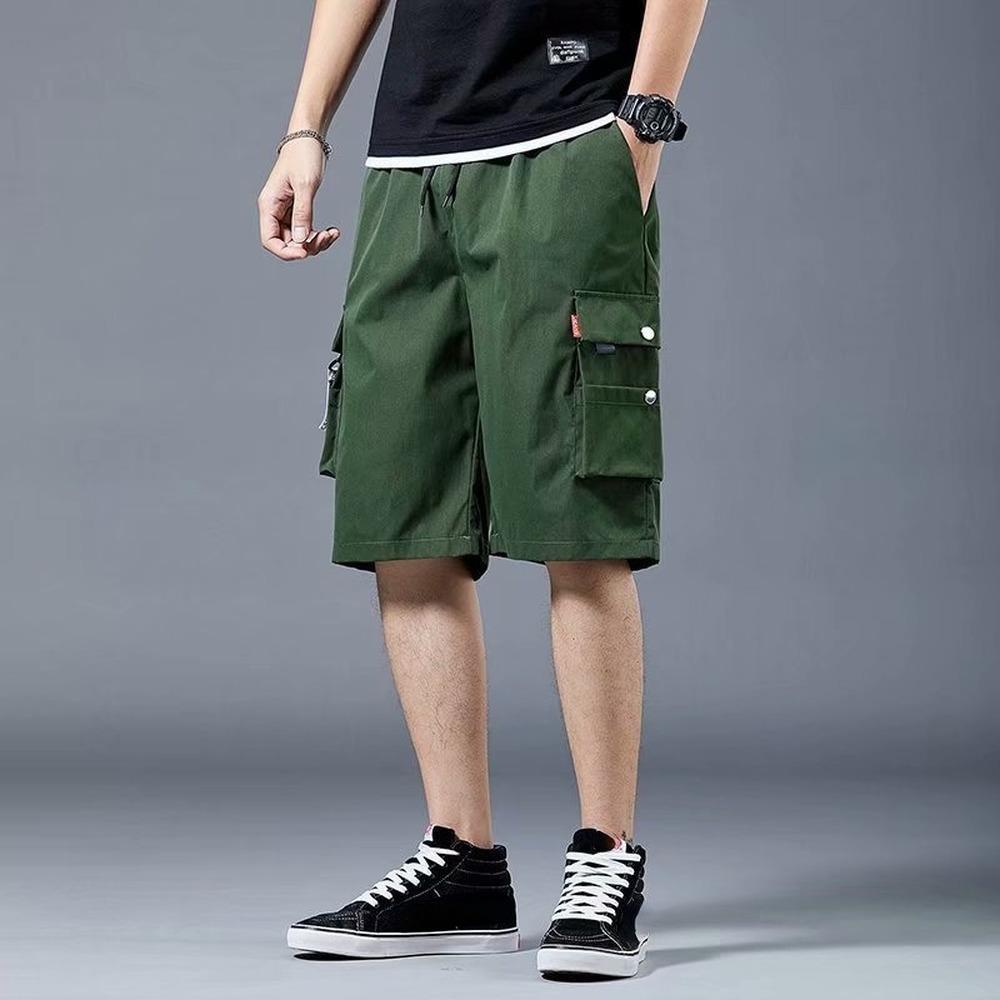 Men Shorts Outdoor Wear-Resistant Cargo Shorts Quick Dry Multi-pocket Plus Size Bottoms