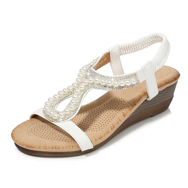 Shoes for Women Summer Elegant Women PU Comfortable Platform Sandals Casual Beach Shoes Non-slip Wedges Sandalias De Mujer 36 4263₽
