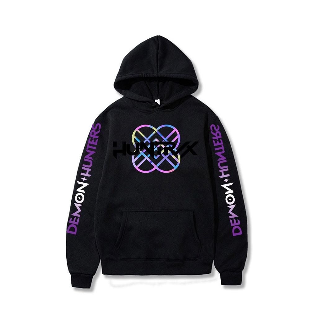 2025 Anime K-Pop Demon Hunters Hoodie Harajuku Hip Hop Pullover Tops Sweatshirt UNISEX Alphabet Sportswear Fashion Trends