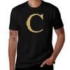 Weasley Sweater Letter C TShirt Retro Graphic Print TShirt