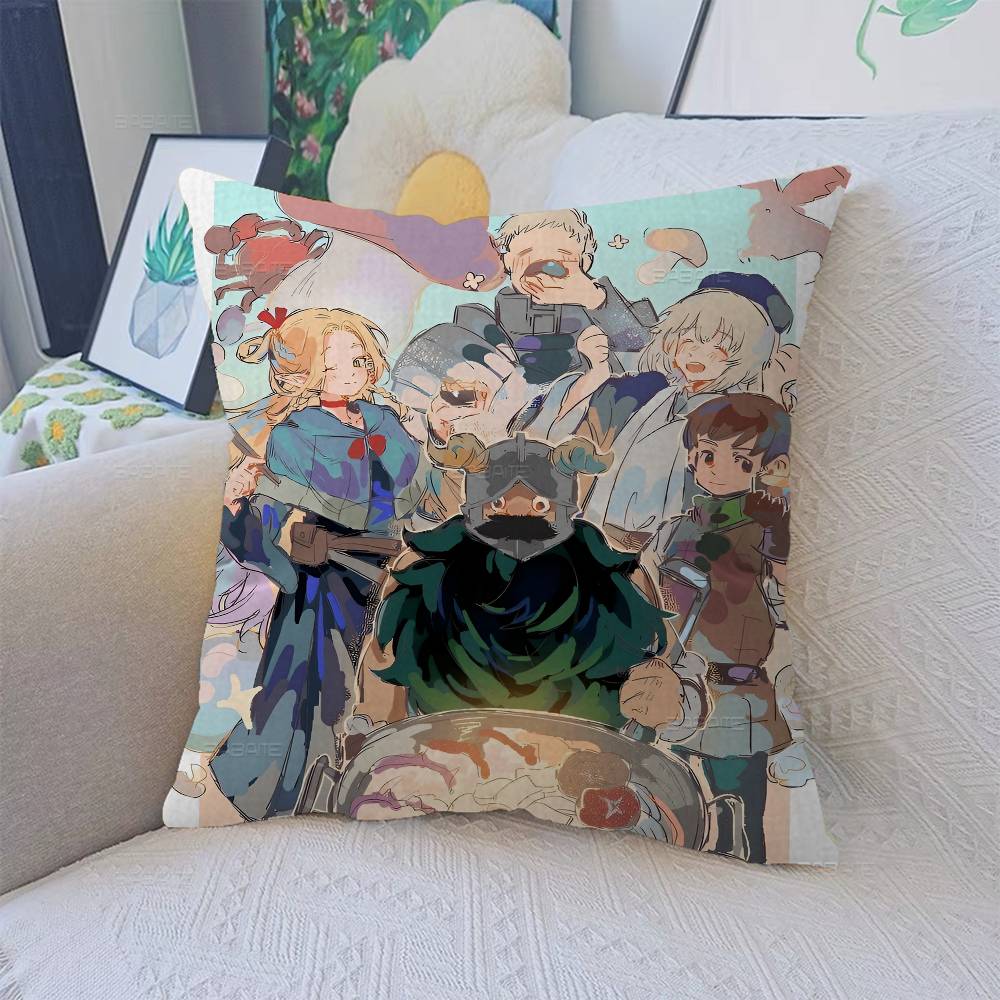 Delicious In Dungeon Classic Movie Decorative Room Aesthetics Pillow Case Home Decor Bedroom Sofa Bed Couch Pillow Cover 45x45
